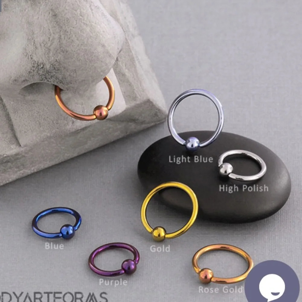 Bodyartforms Rose Gold Titanium Captive Bead Ring-Unisex